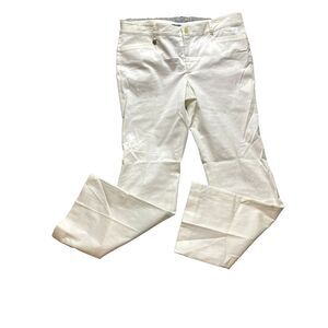 Lauren Ralph Lauren Pants 12 (36x30.5) Ivory Flared‎ Stretch Flat Front NWOT